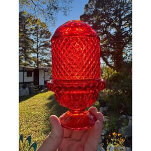 Viking glass ruby fairy lamp